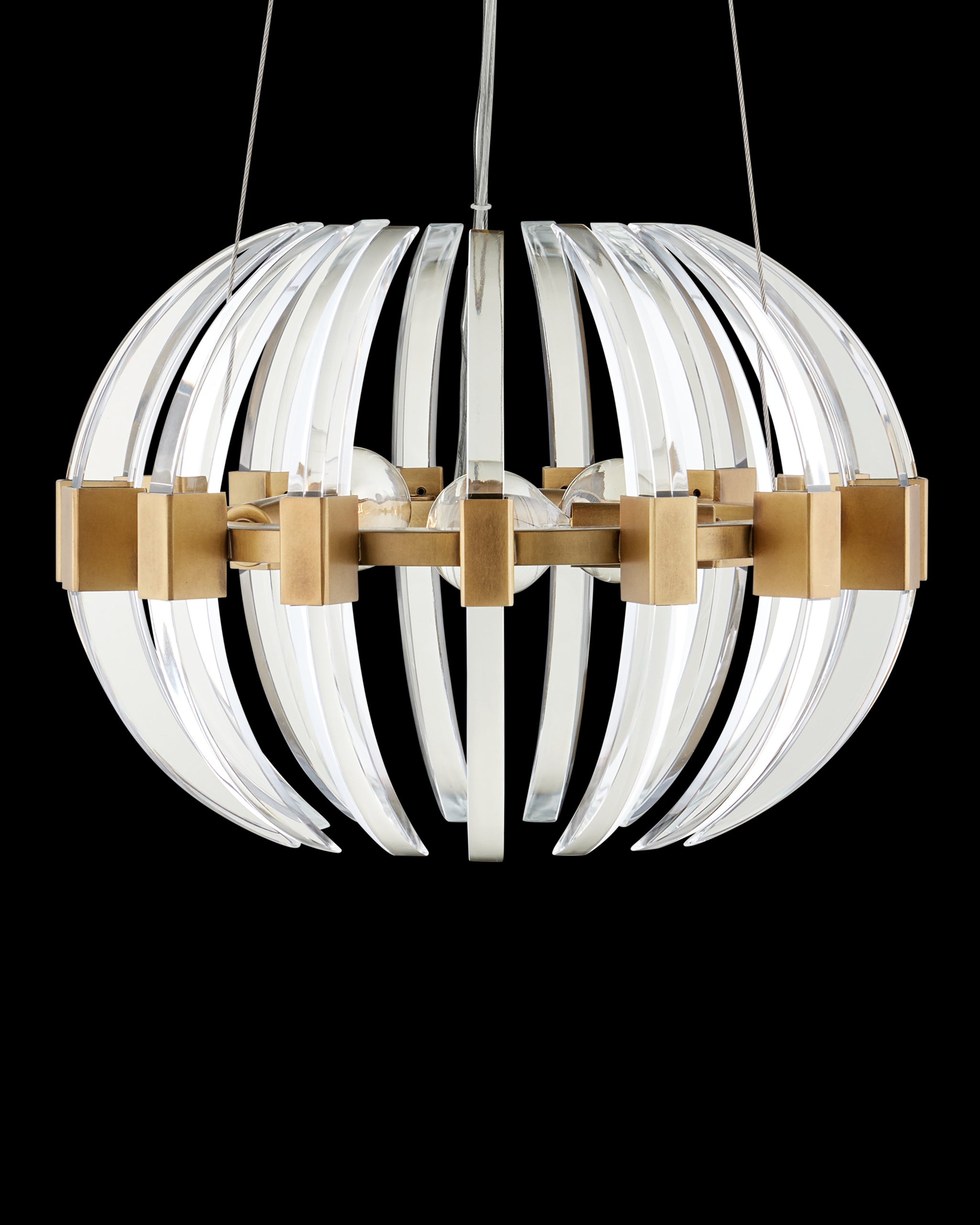 Currey & Company Coquette Small Brass Chandelier