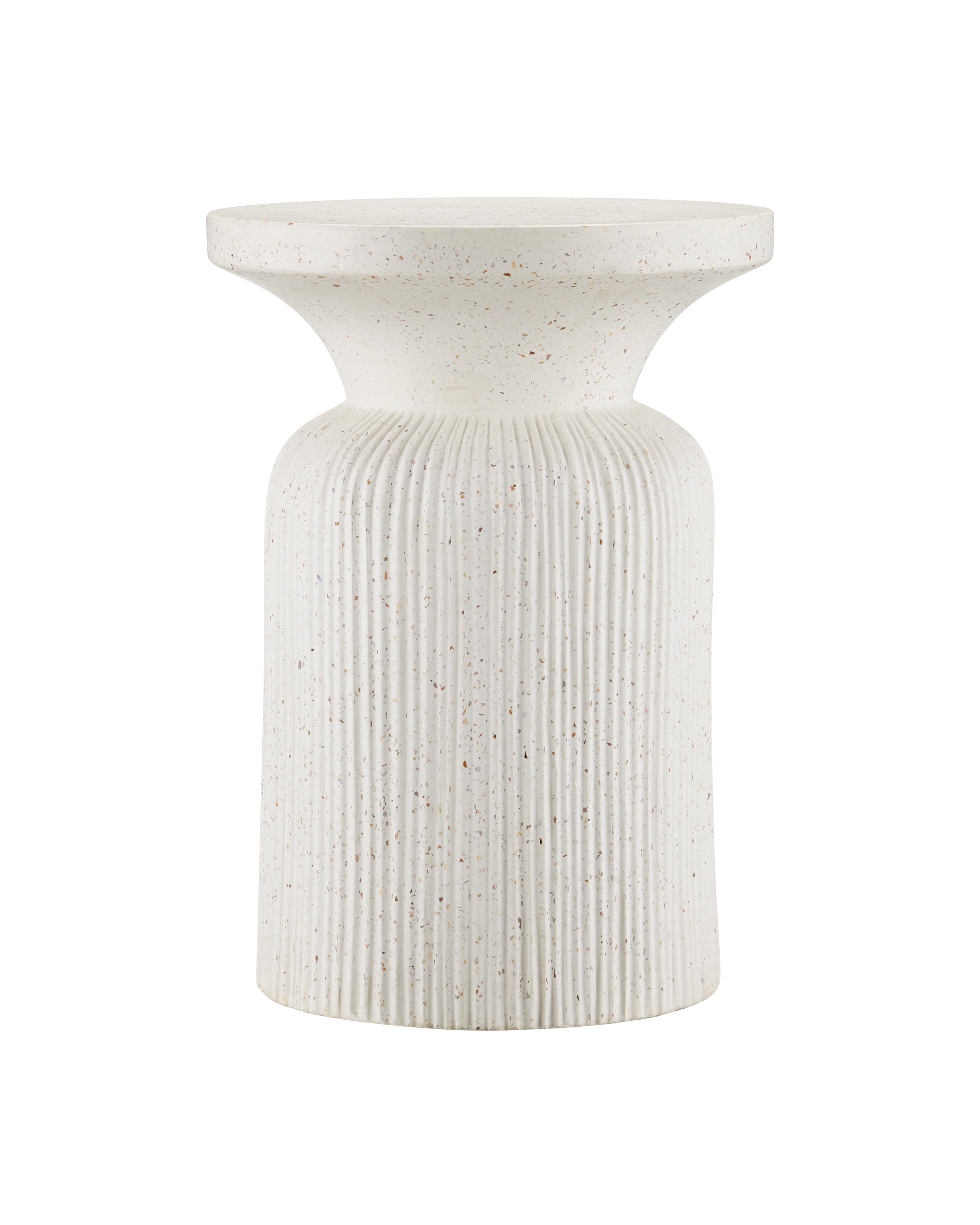 Currey & Company Ridge Ivory Terrazzo Accent Table