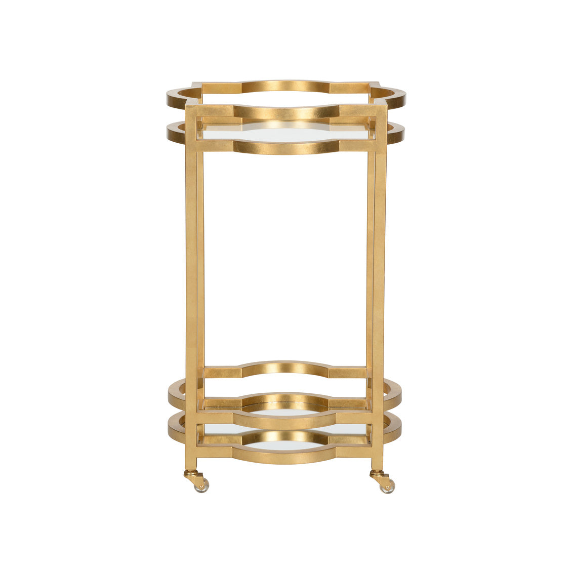 Chelsea House Quatrefoil Bar Cart Gold