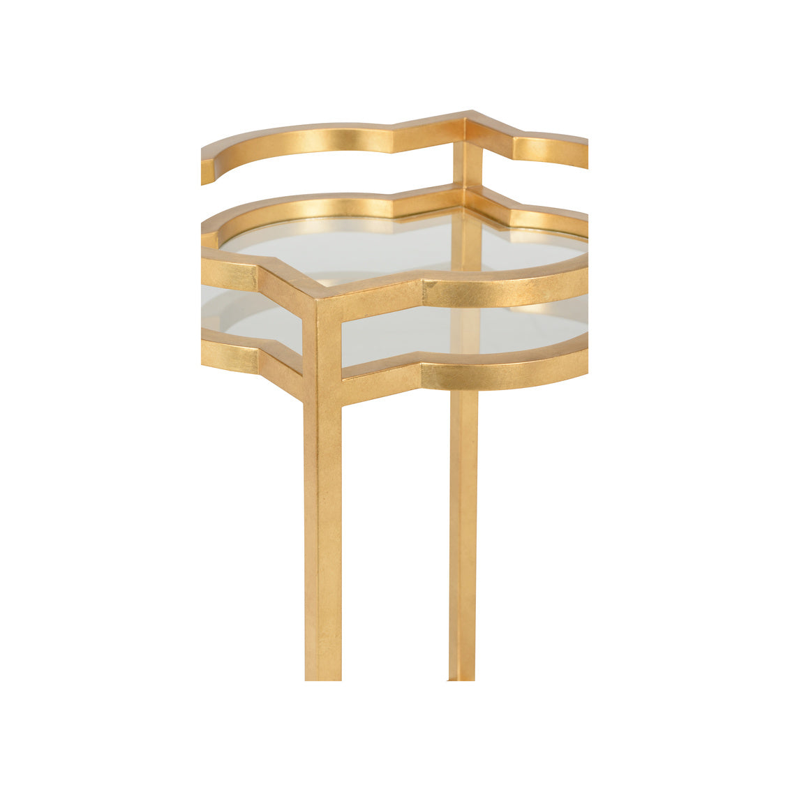 Chelsea House Quatrefoil Bar Cart Gold