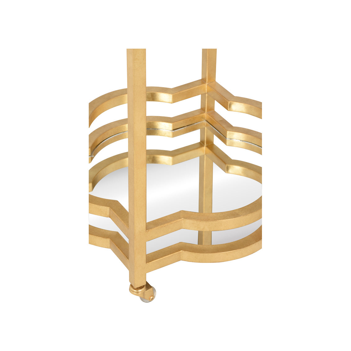 Chelsea House Quatrefoil Bar Cart Gold