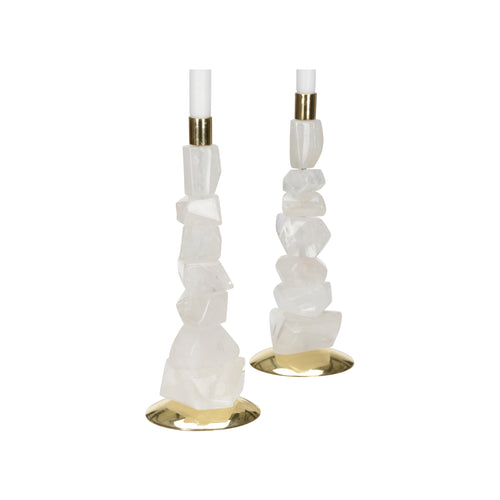 Chelsea House Rock Crystal Candlestands (Pr)