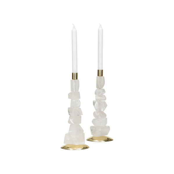 Chelsea House Rock Crystal Candlestands (Pr)