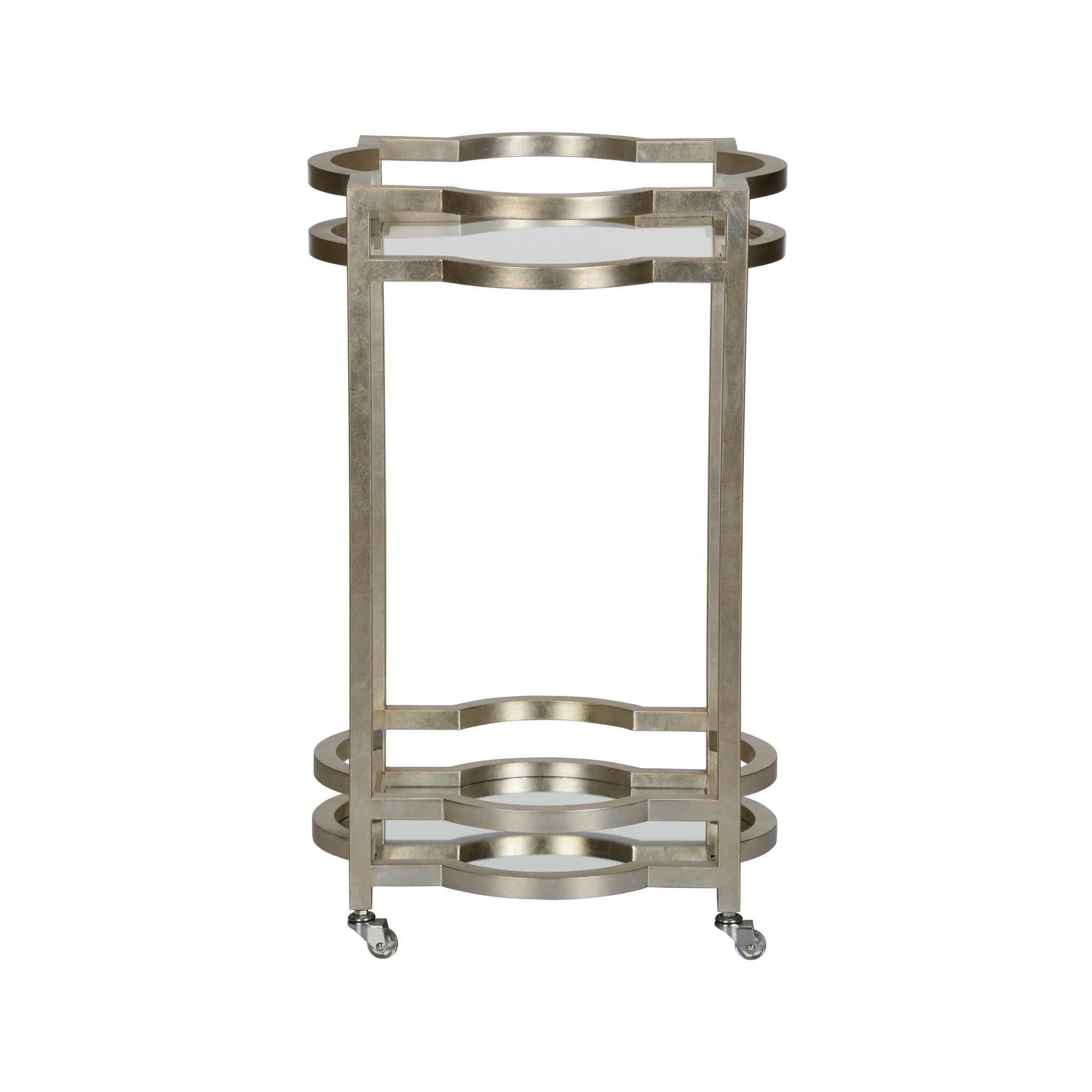 Chelsea House Quatrefoil Bar Cart Silver