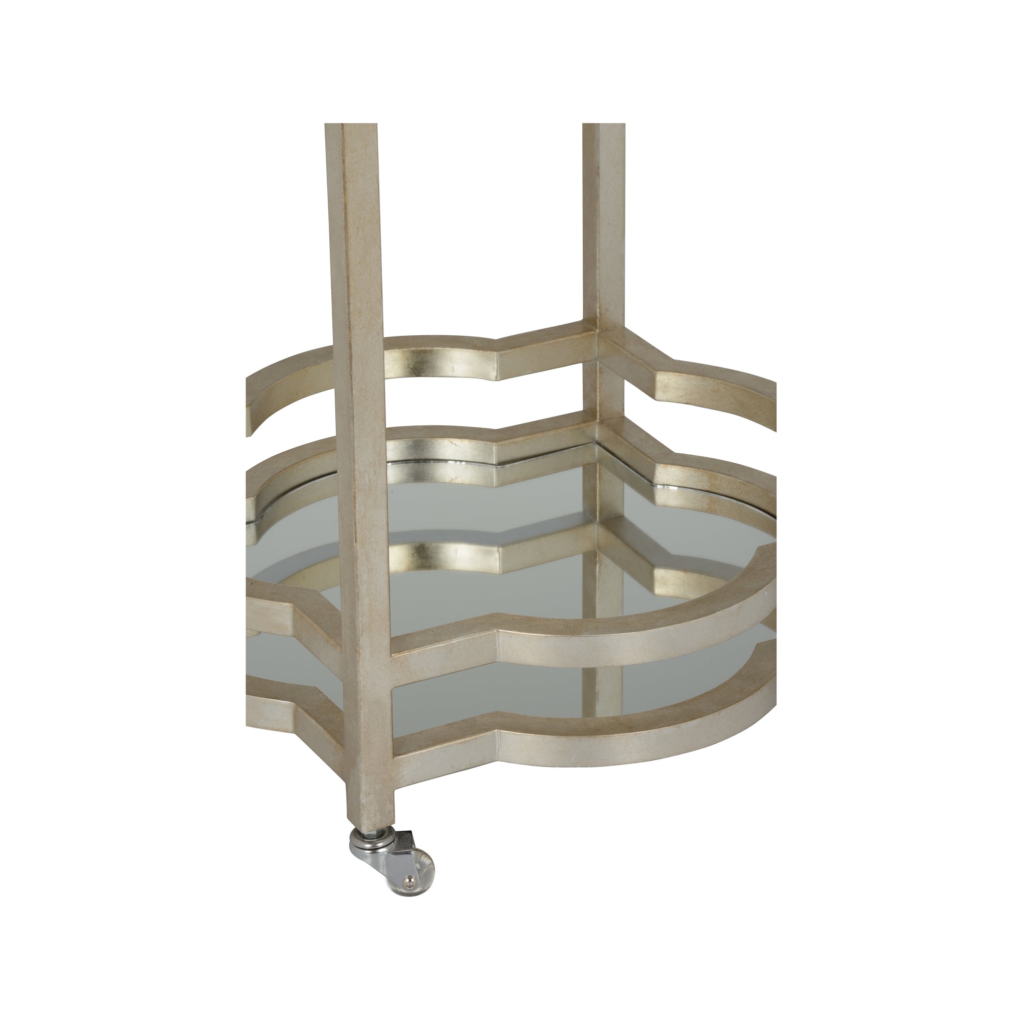 Chelsea House Quatrefoil Bar Cart Silver