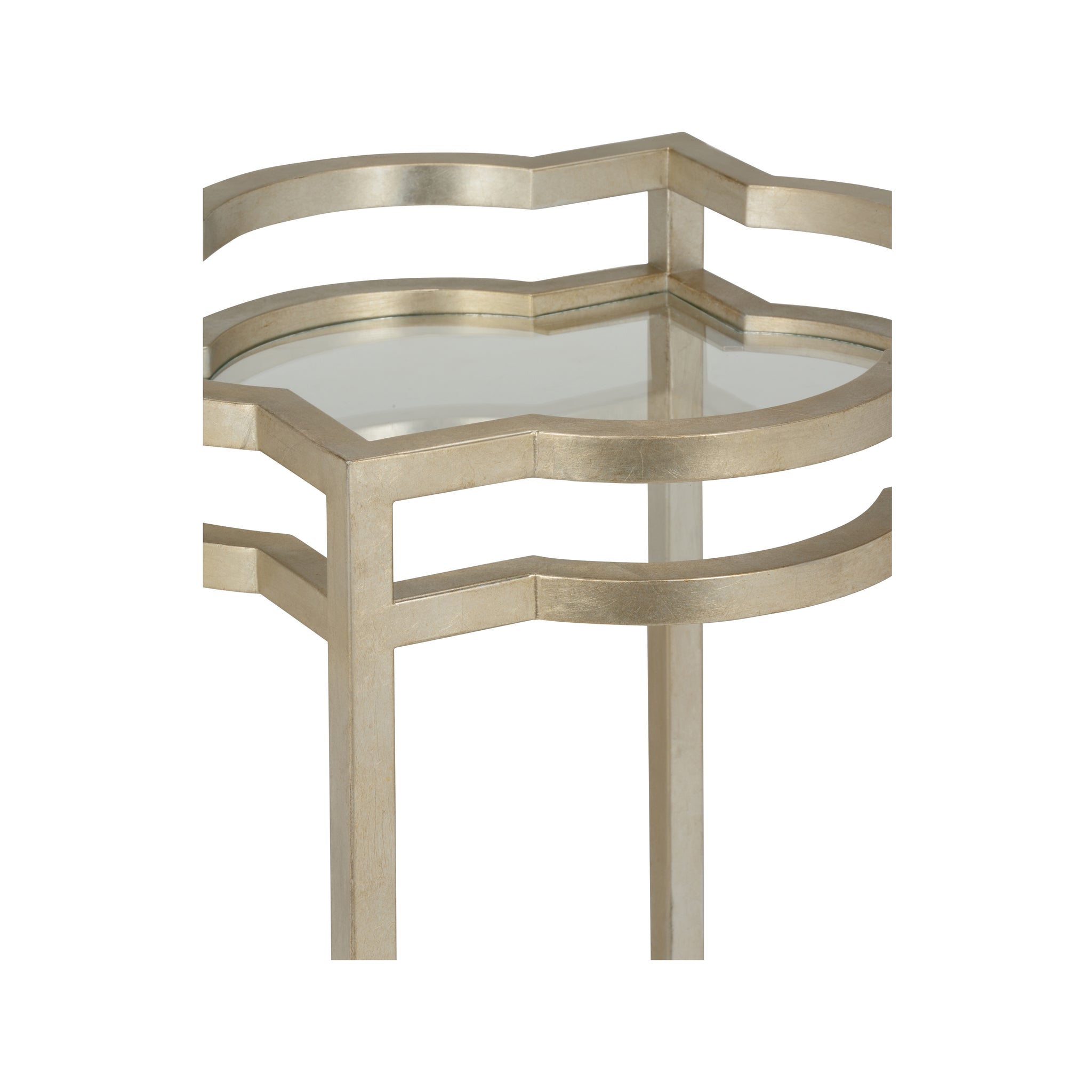 Chelsea House Quatrefoil Bar Cart Silver