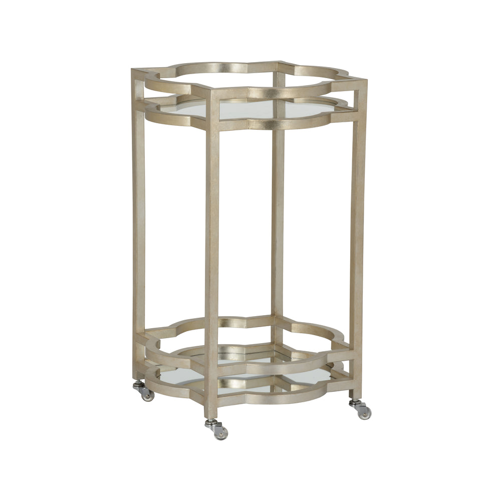 Chelsea House Quatrefoil Bar Cart Silver
