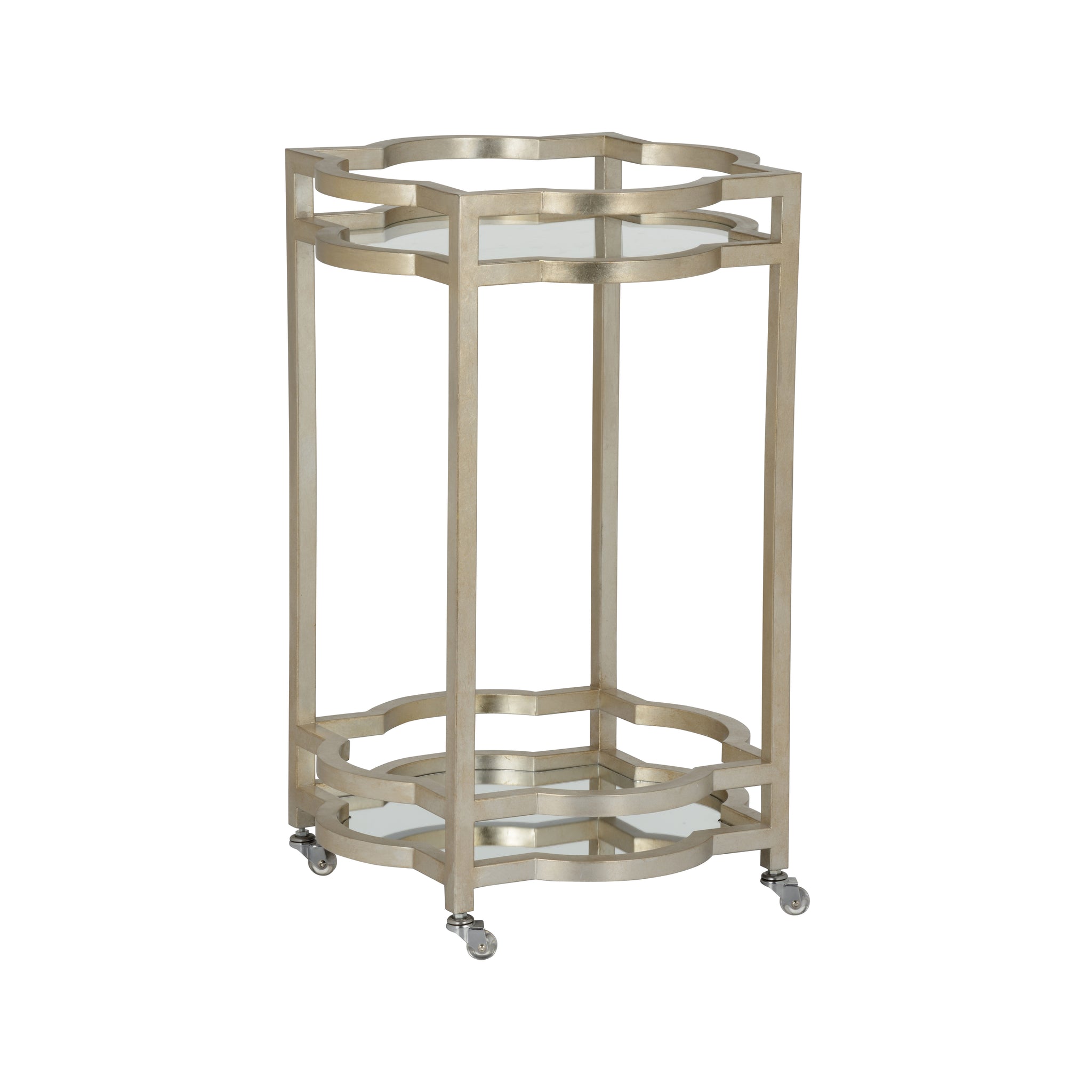 Chelsea House Quatrefoil Bar Cart Silver