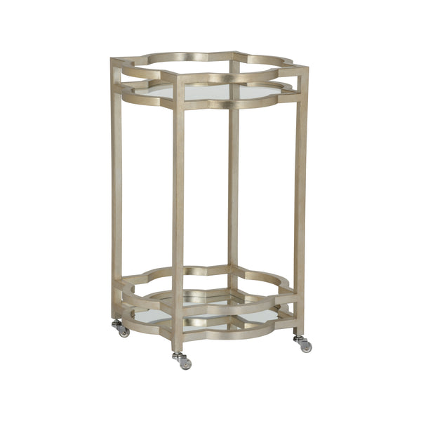 Chelsea House Quatrefoil Bar Cart Silver