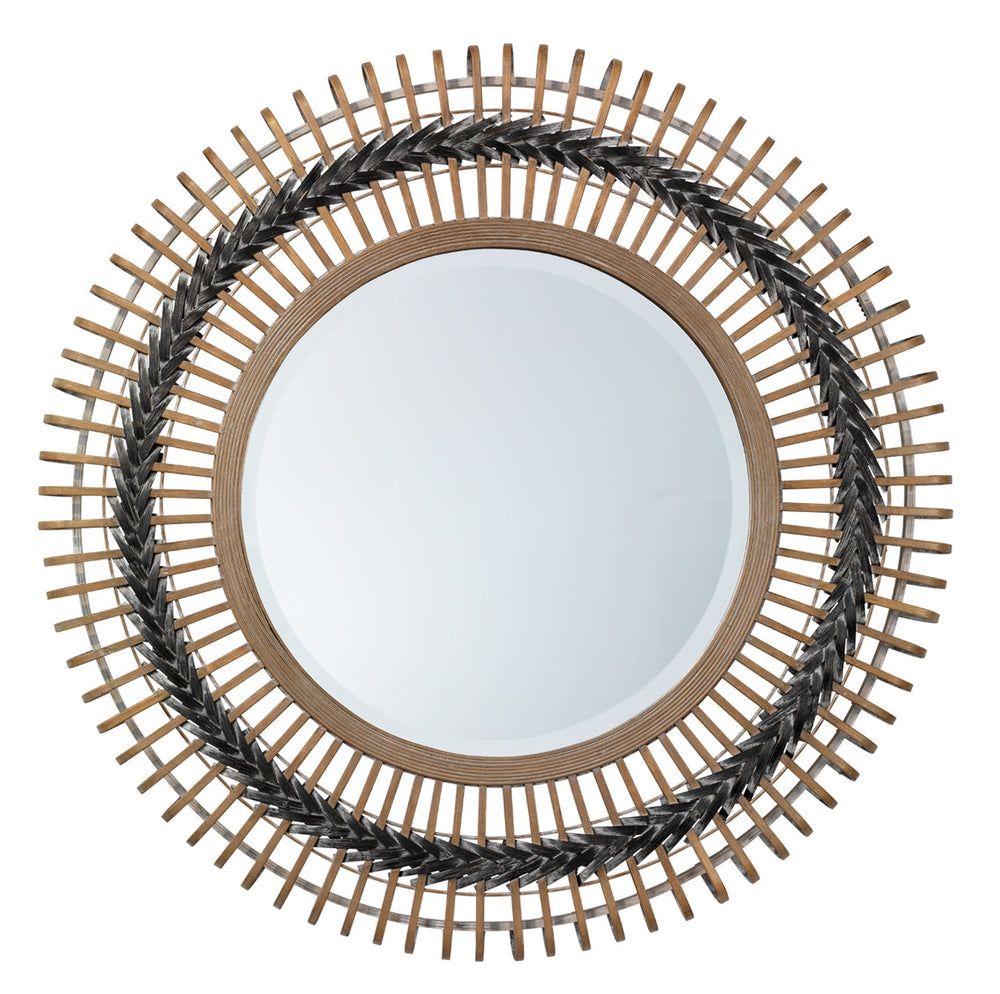 Grove Braided Mirror In Grey & Natural Bamboo Lifestyle by JY