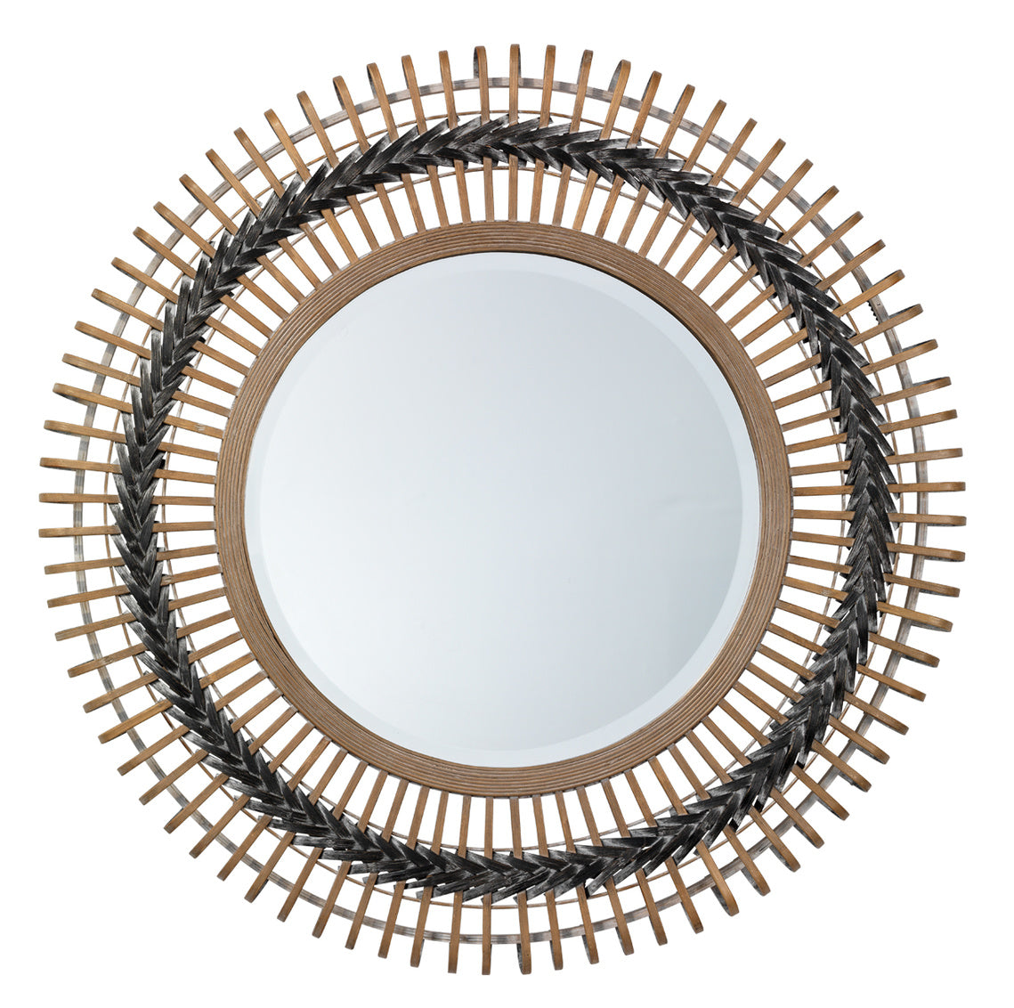 Grove Braided Mirror In Grey & Natural Bamboo Lifestyle by JY