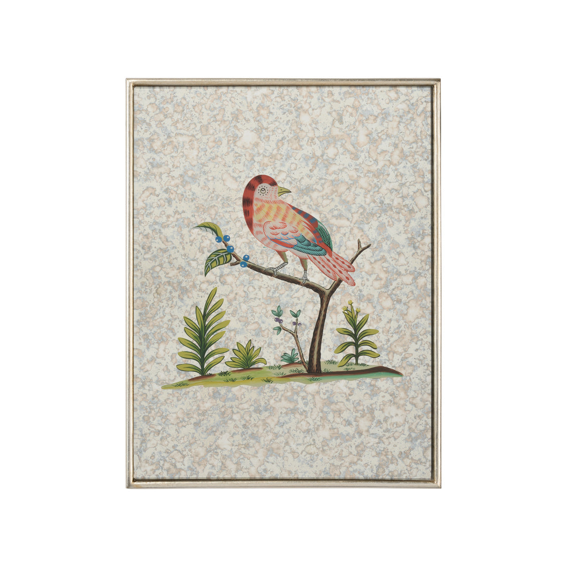Chelsea House Square Antiqued Mirrored Bird D