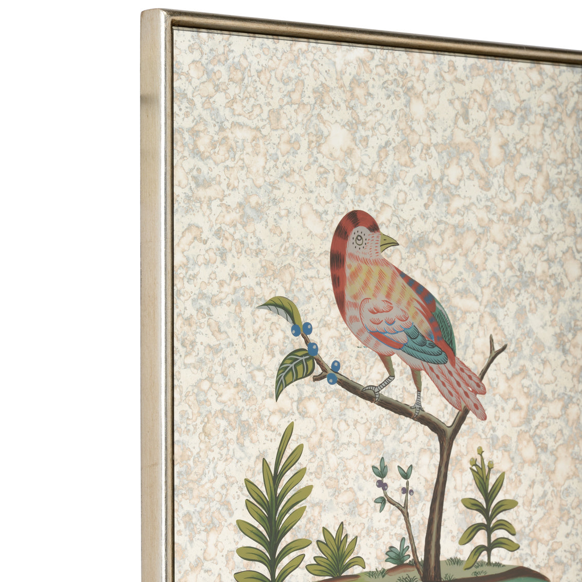 Chelsea House Square Antiqued Mirrored Bird D