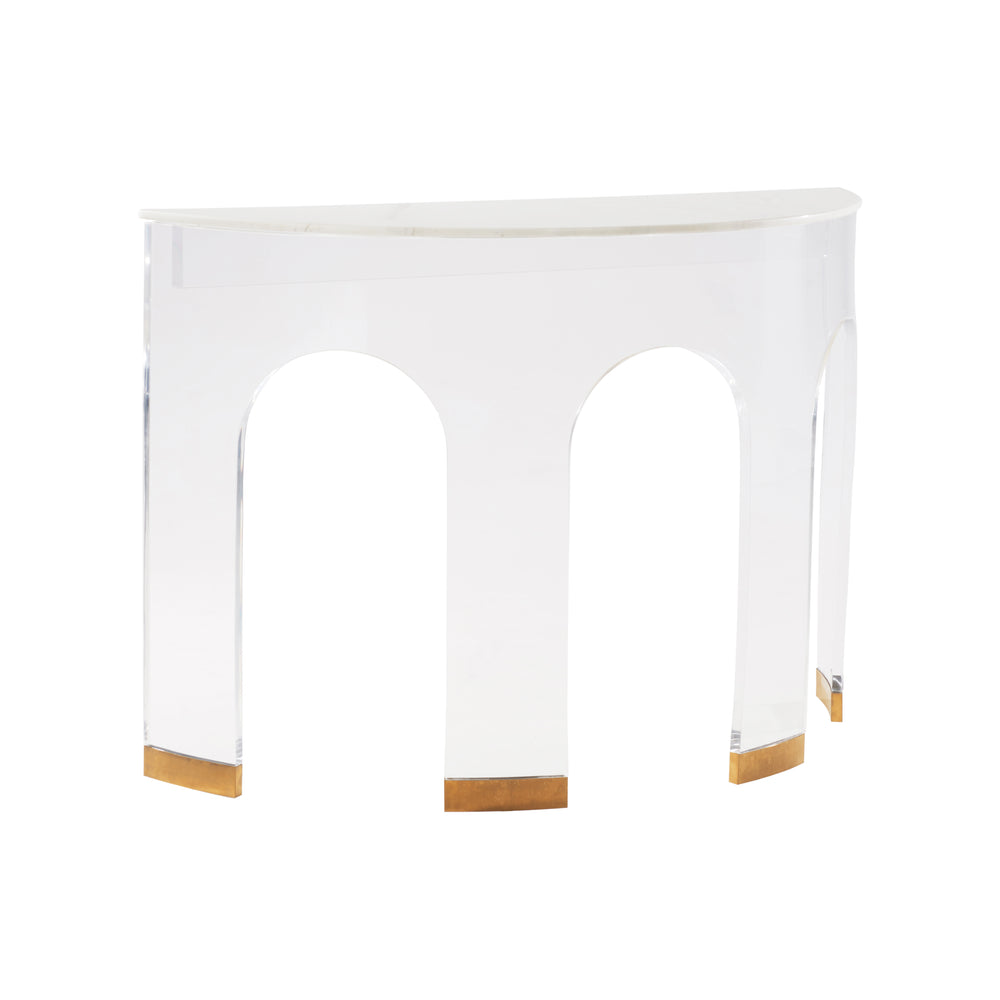 Chelsea House Marble And Acrylic Demilune