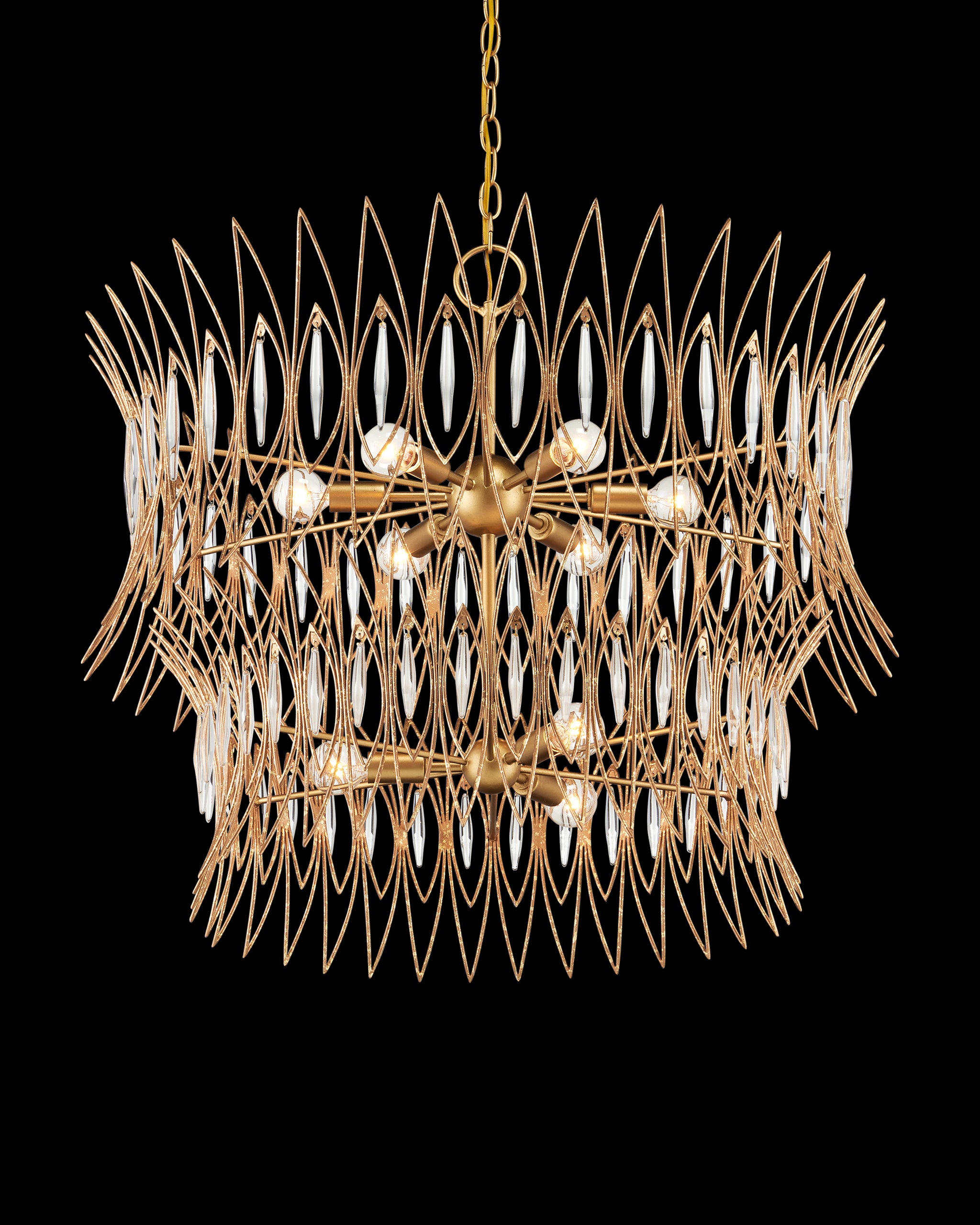 Currey & Company Marquise Medium Gold Chandelier