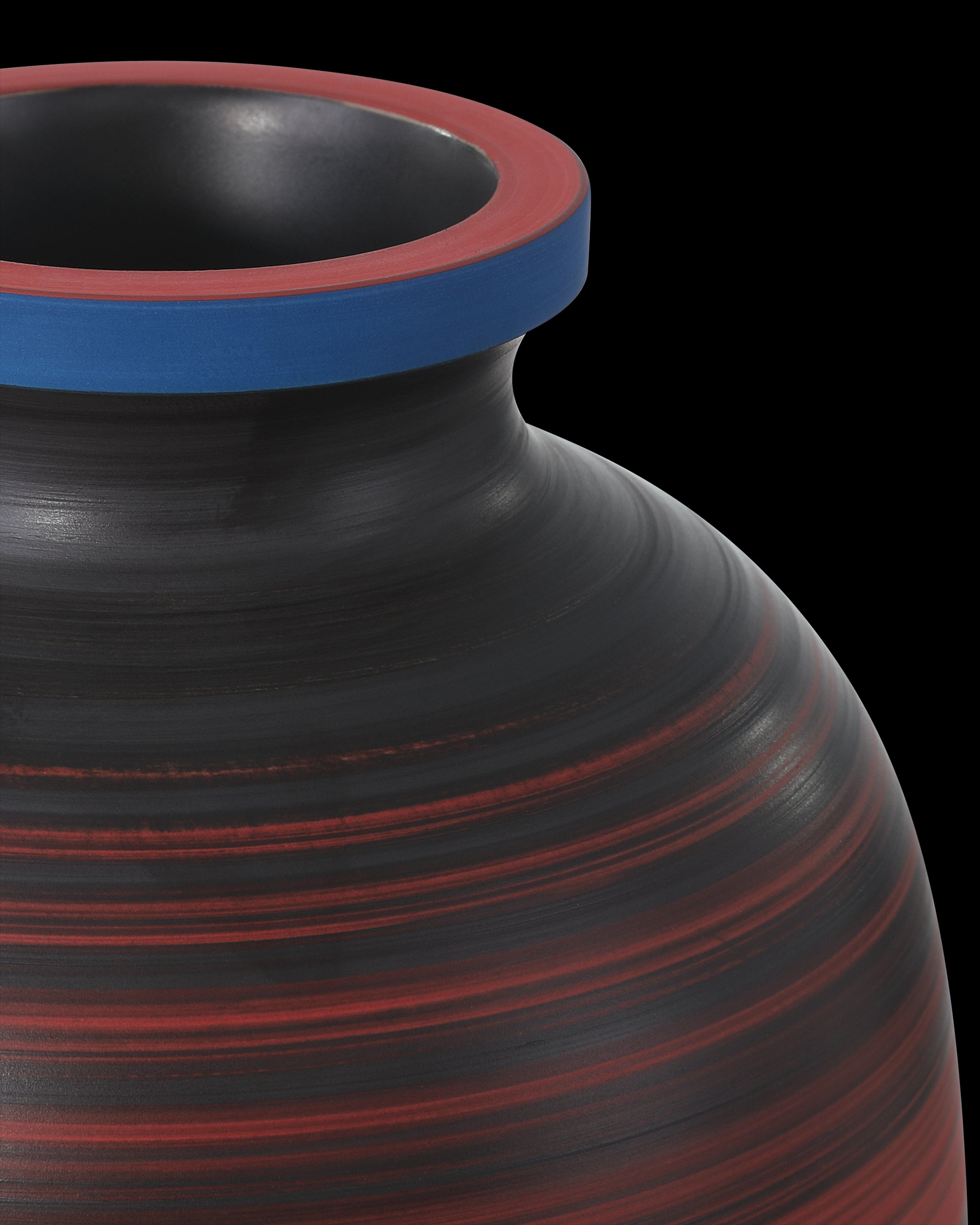 Currey & Company Happy 80's Black, Blue, Red & Orange Vase Set Of 3