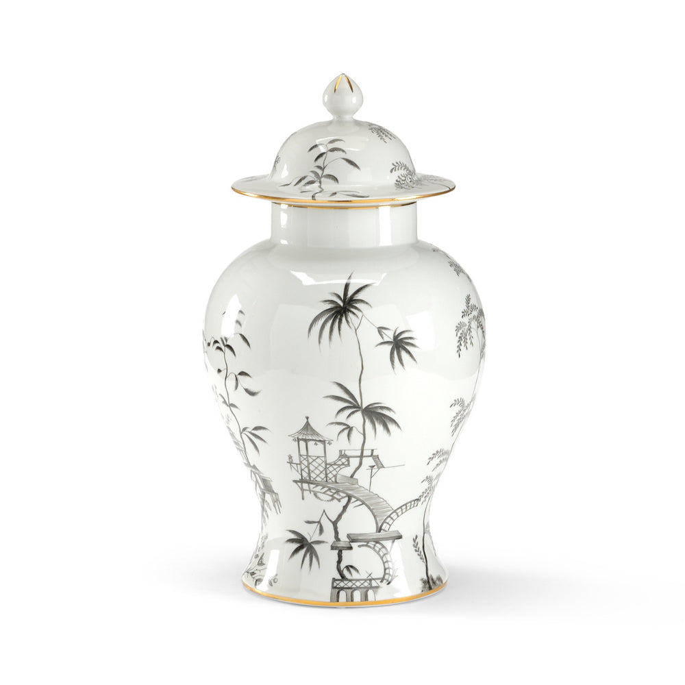 Chelsea House Black/White Chinoiserie Jar