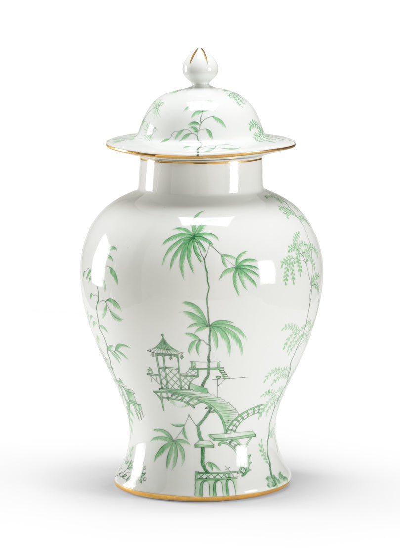 Chelsea House Green Chinoiserie Jar
