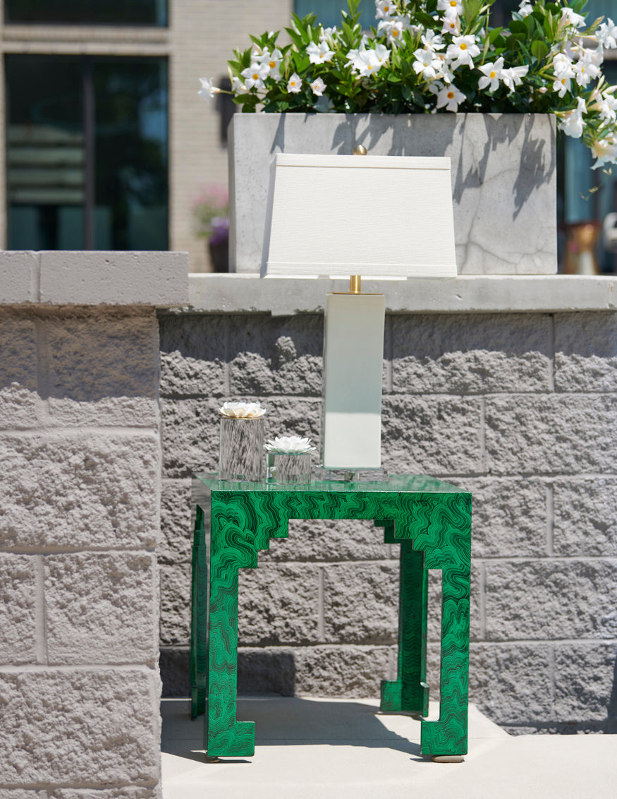 Chelsea House Cut Corner Table, Malachite Green or White