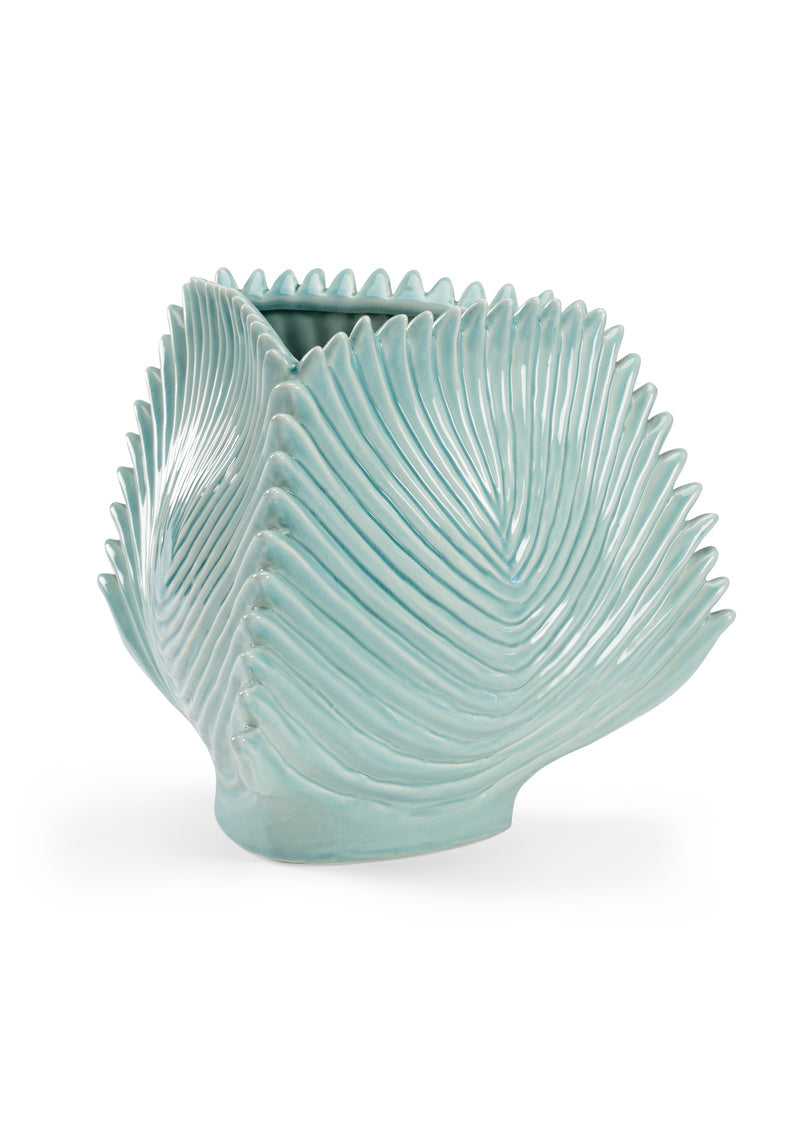 Chelsea House Palm Leaf Vase Seafoam