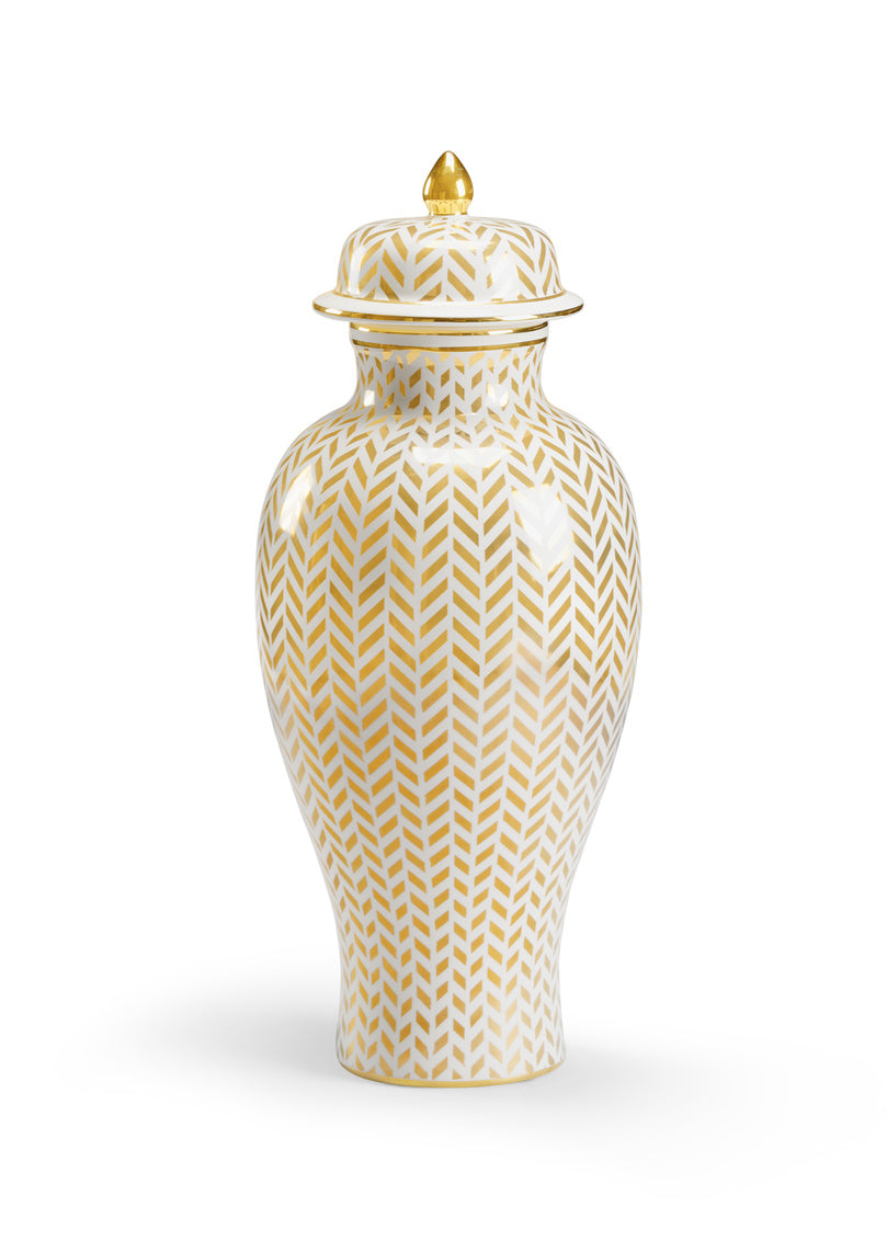 Chelsea House Herringbone Vase in Gold