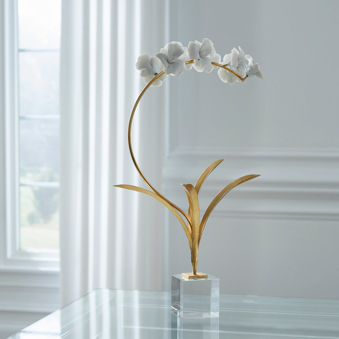 Chelsea House Decorative Gold Orchid On Stand