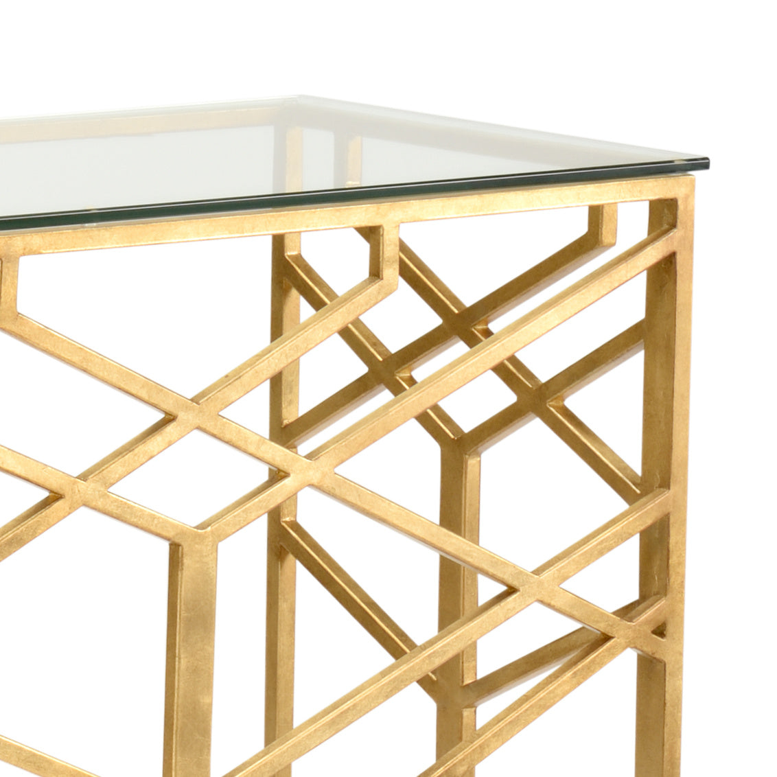 Chelsea House Trellis Console Table in Gold