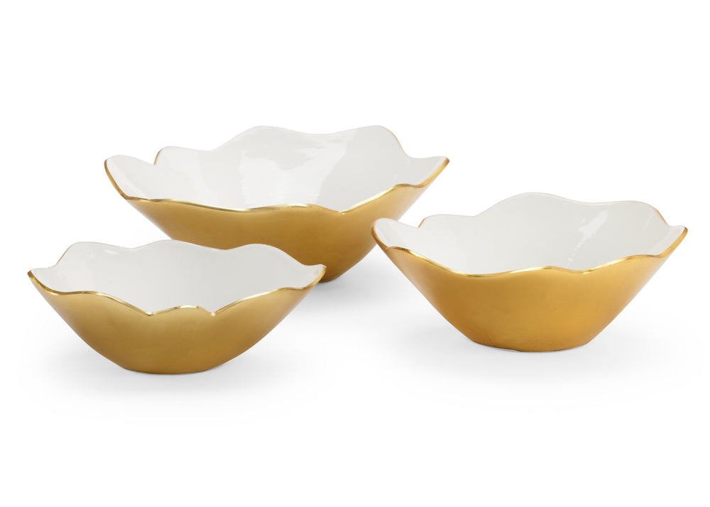 Chelsea House White Enameled Bowls (S3)