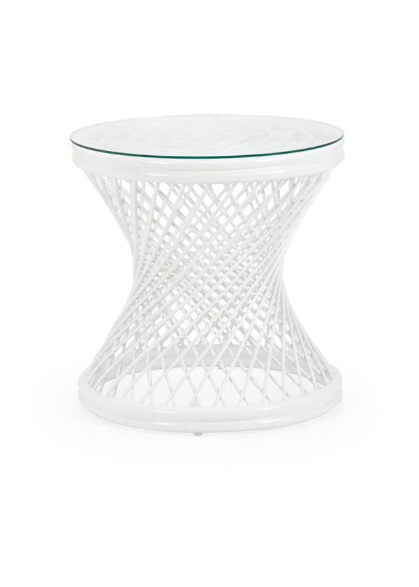 Chelsea House Rattan Side Table White
