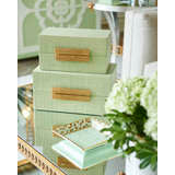 Chelsea House - Raffia Boxes - Seafoam (S2)