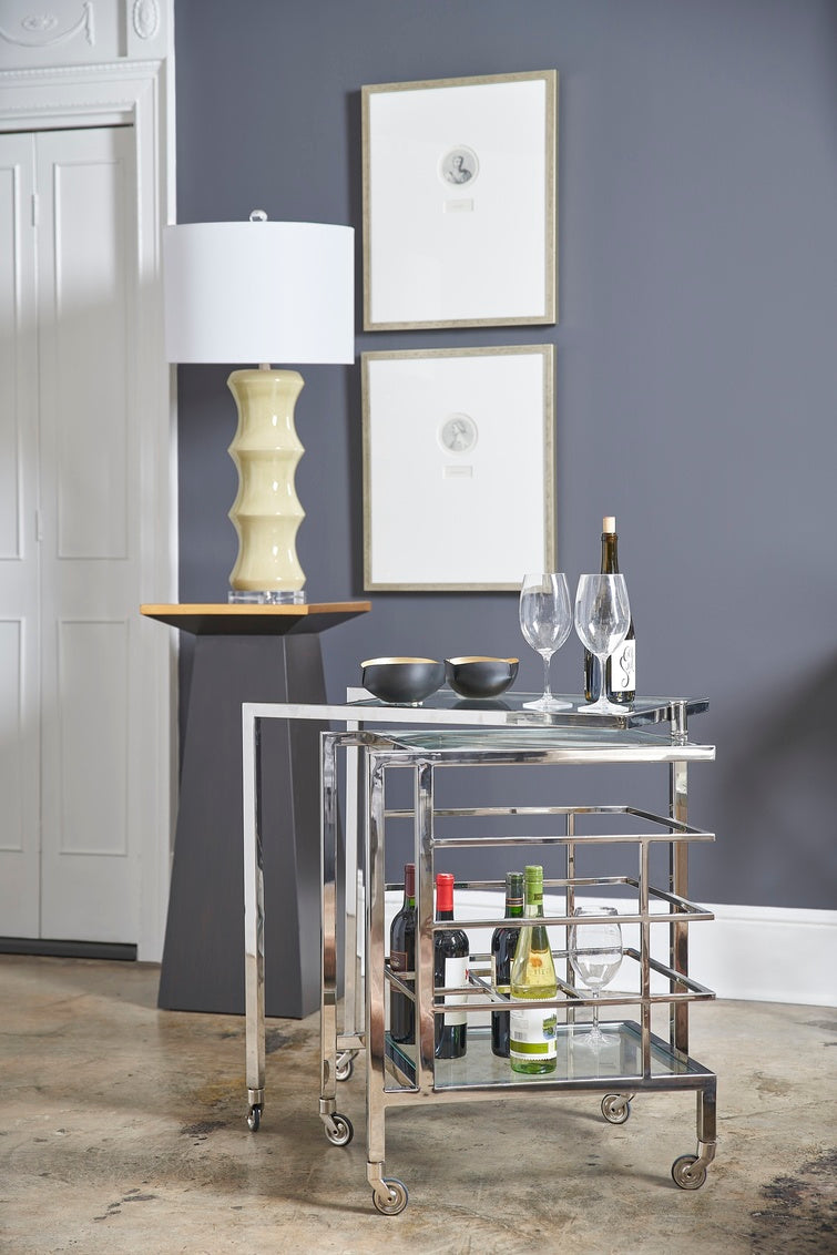 Chelsea House Rankin Bar Cart Nickel