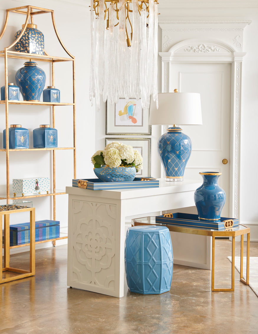 Chelsea House Bee Gracious Ginger Jar Blue