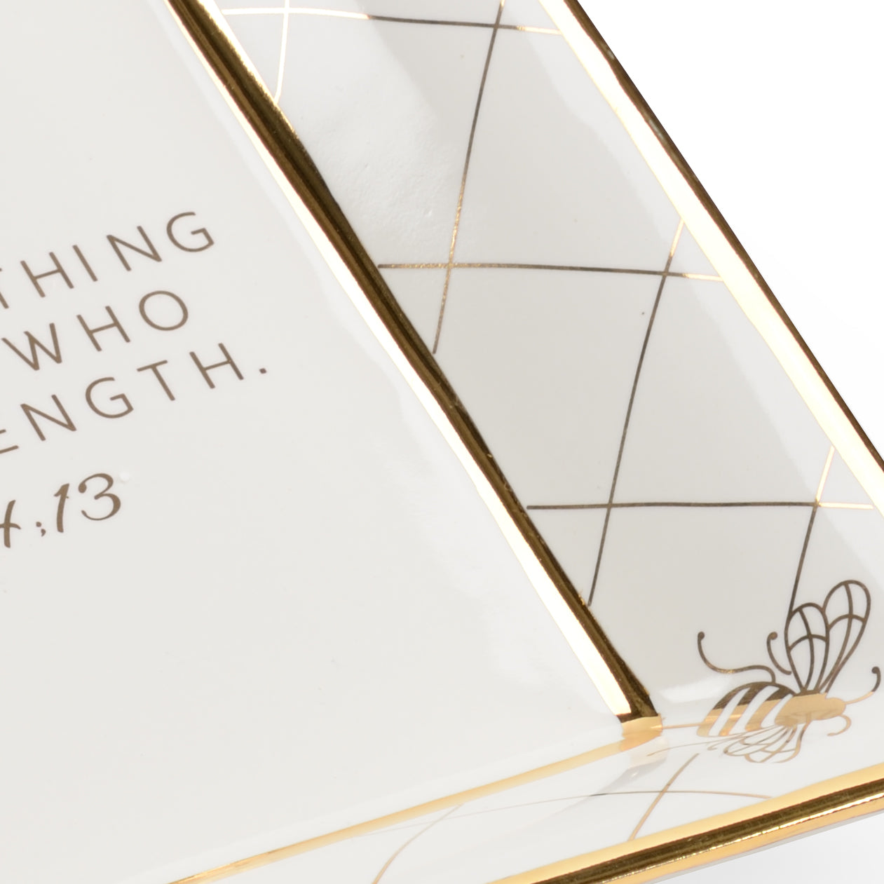 Chelsea House Square Bee Verse Plate White