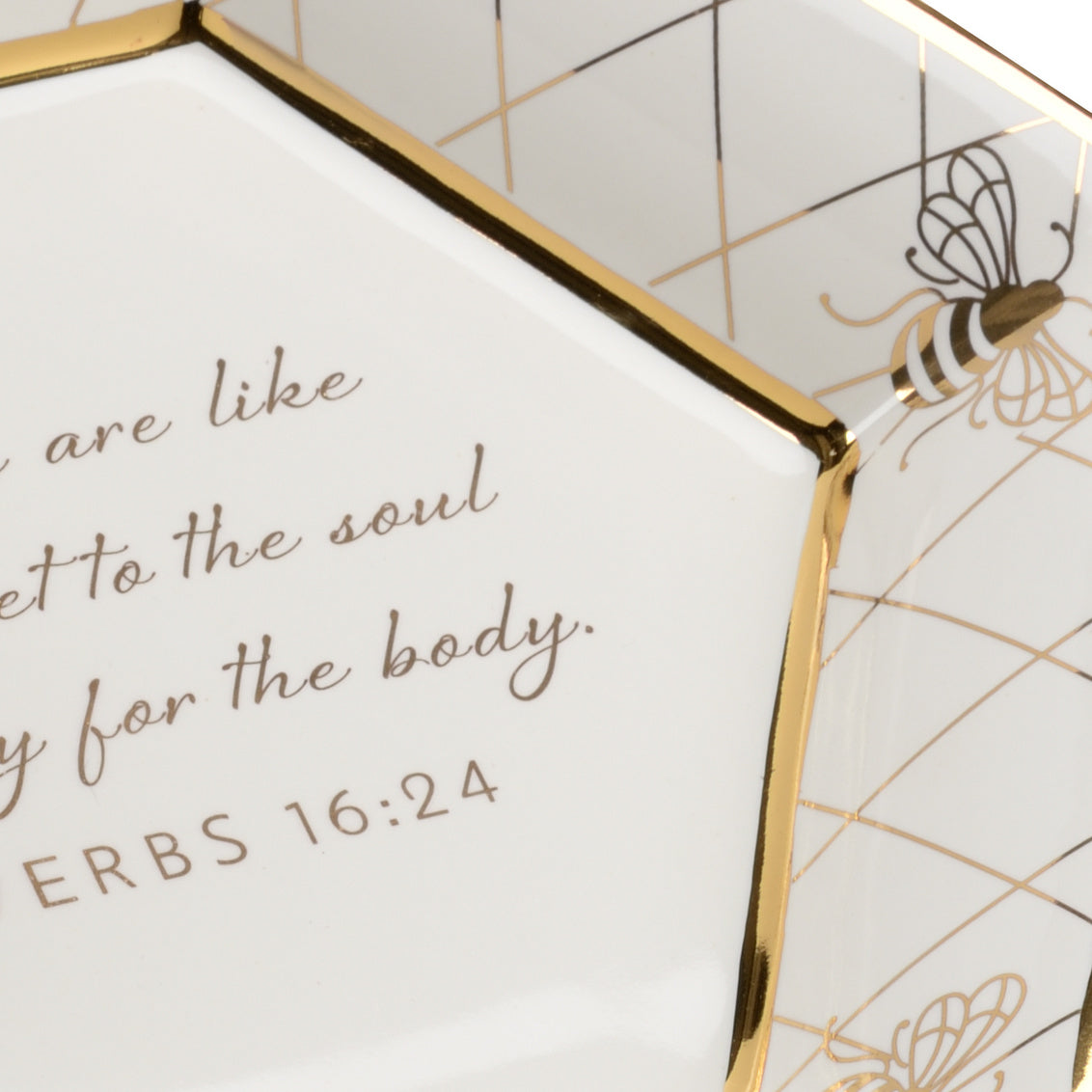 Chelsea House Honeycomb Bee Verse Plate White