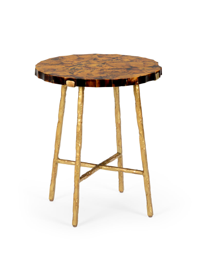 Chelsea House Brown Penshell Side Table