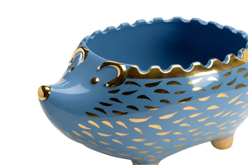 Chelsea House Hedgehog Bowl Blue/Gold