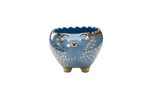 Chelsea House Hedgehog Bowl Blue/Gold