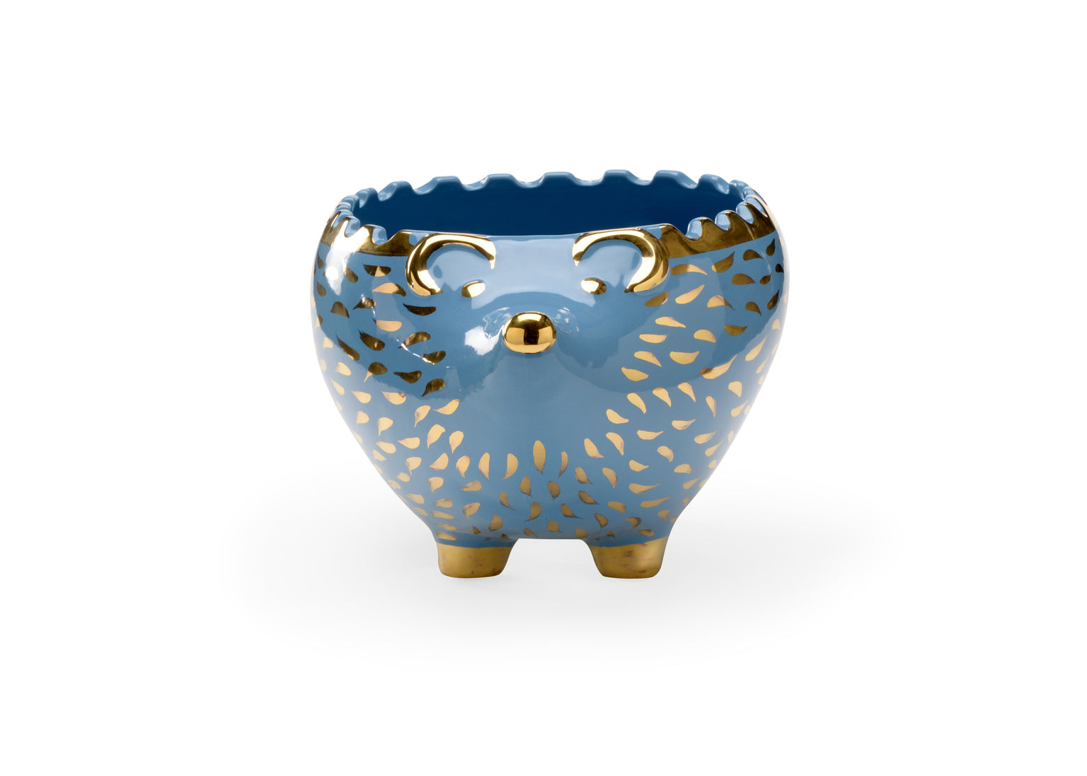 Chelsea House Hedgehog Bowl Blue/Gold
