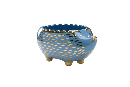 Chelsea House Hedgehog Bowl Blue/Gold