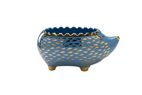 Chelsea House Hedgehog Bowl Blue/Gold