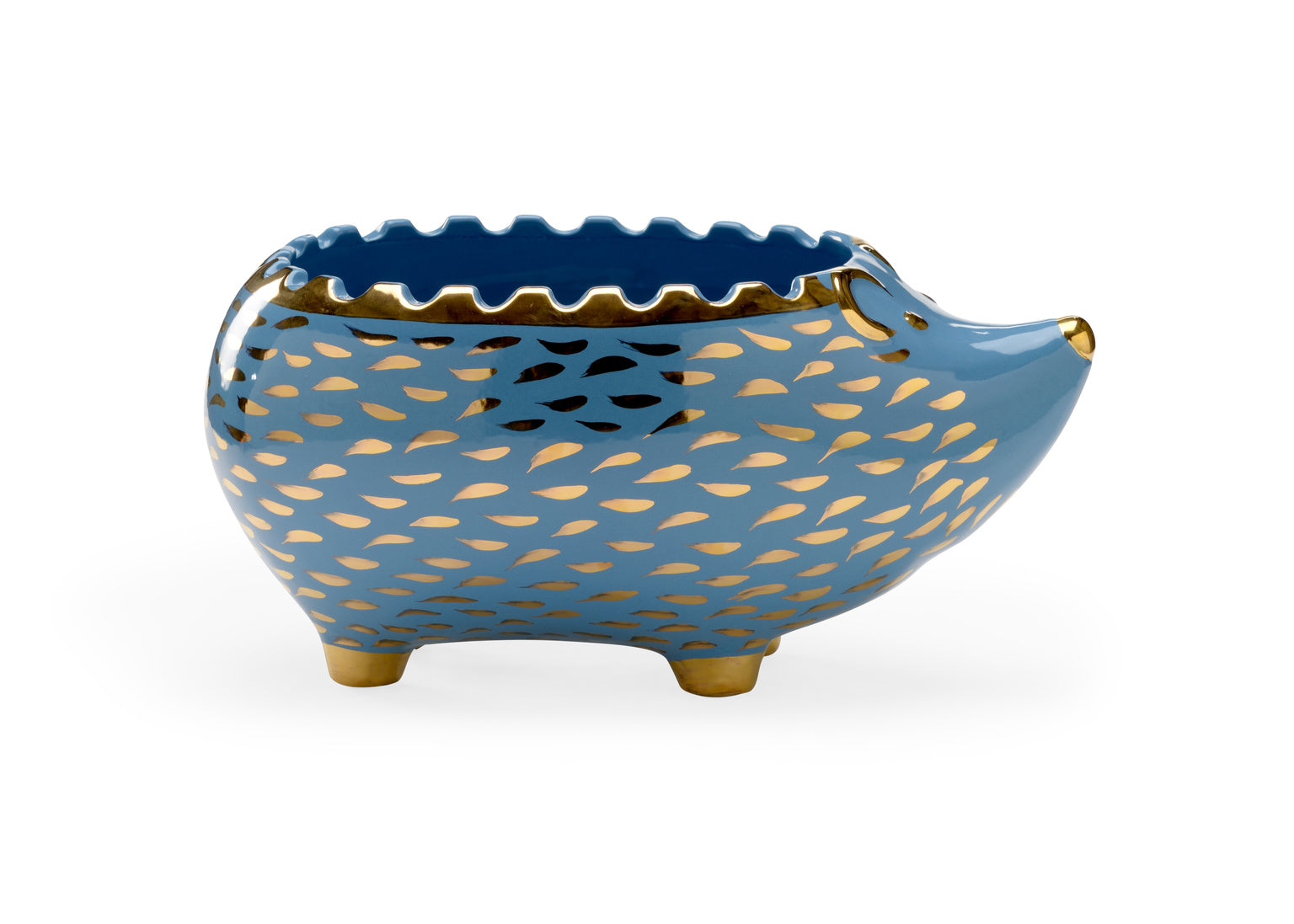 Chelsea House Hedgehog Bowl Blue/Gold