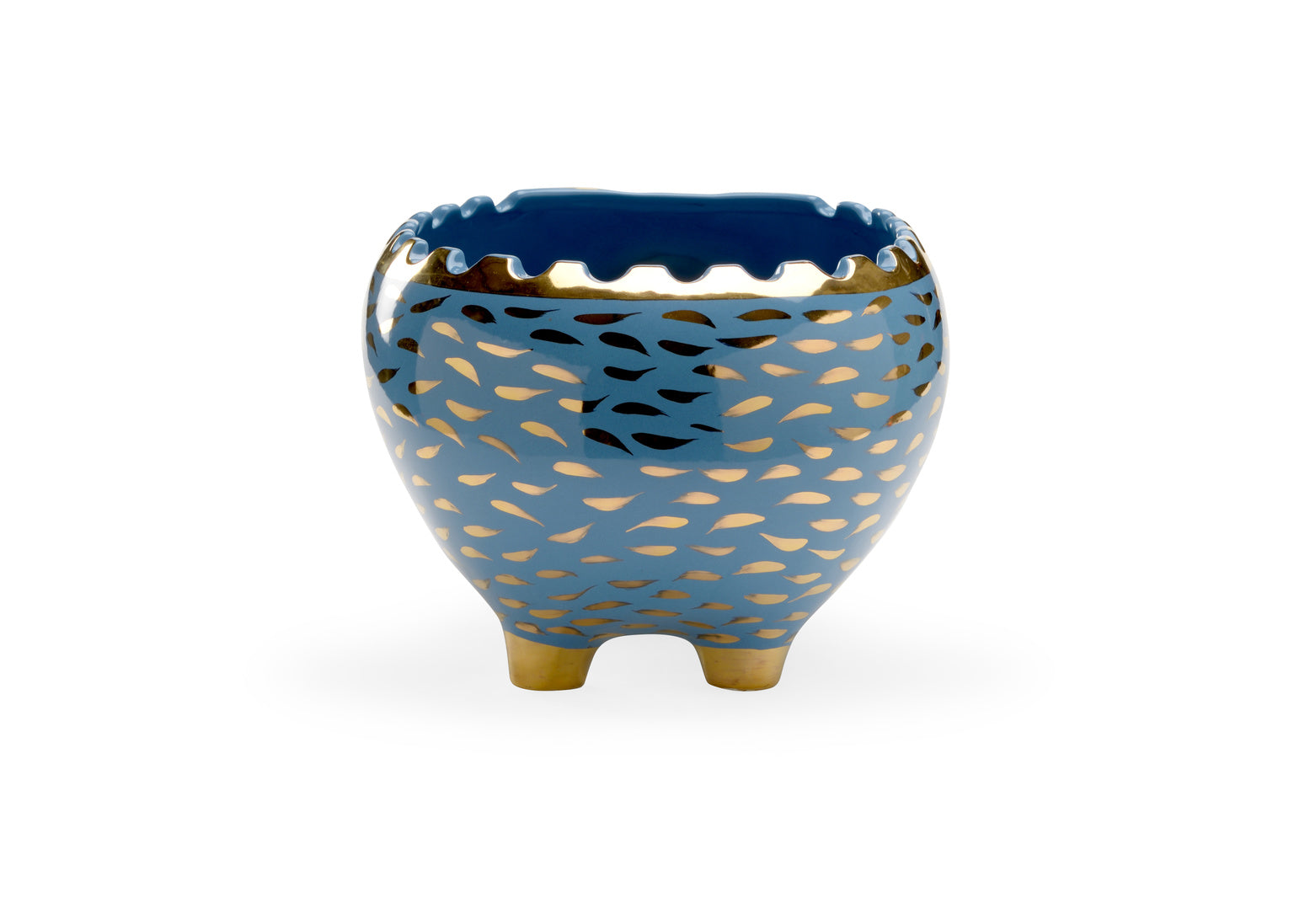 Chelsea House Hedgehog Bowl Blue/Gold