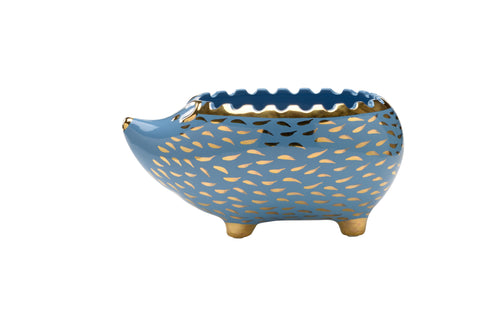 Chelsea House Hedgehog Bowl Blue/Gold