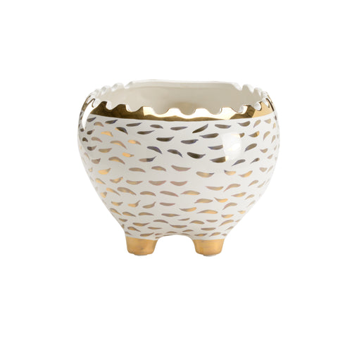 Chelsea House Hedgehog Bowl White/Gold