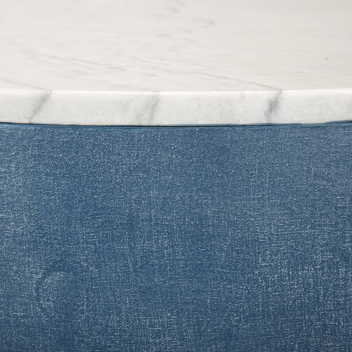 Chelsea House Aqueduct Cocktail Table in Blue Grasscloth and Marble