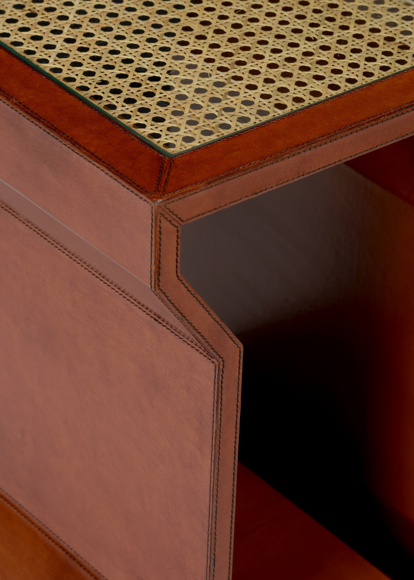 Chelsea House Leather Side Table