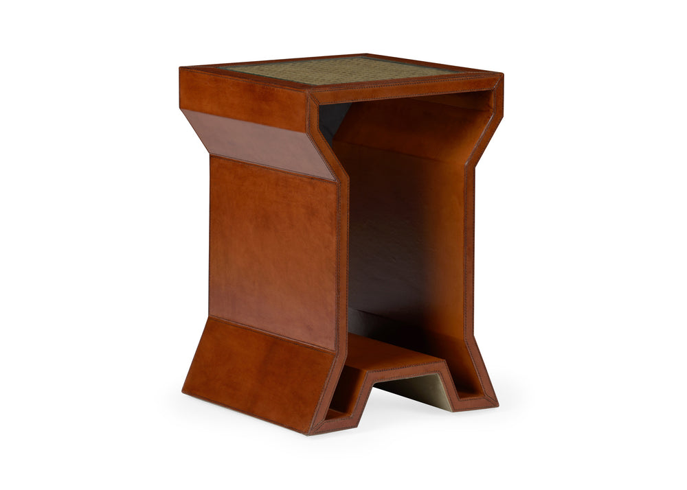 Chelsea House Leather Side Table