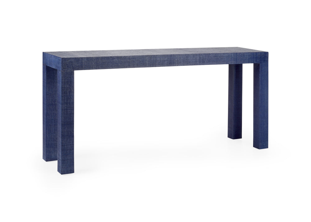 Chelsea House Sanibel Raffia Console Table in Blue