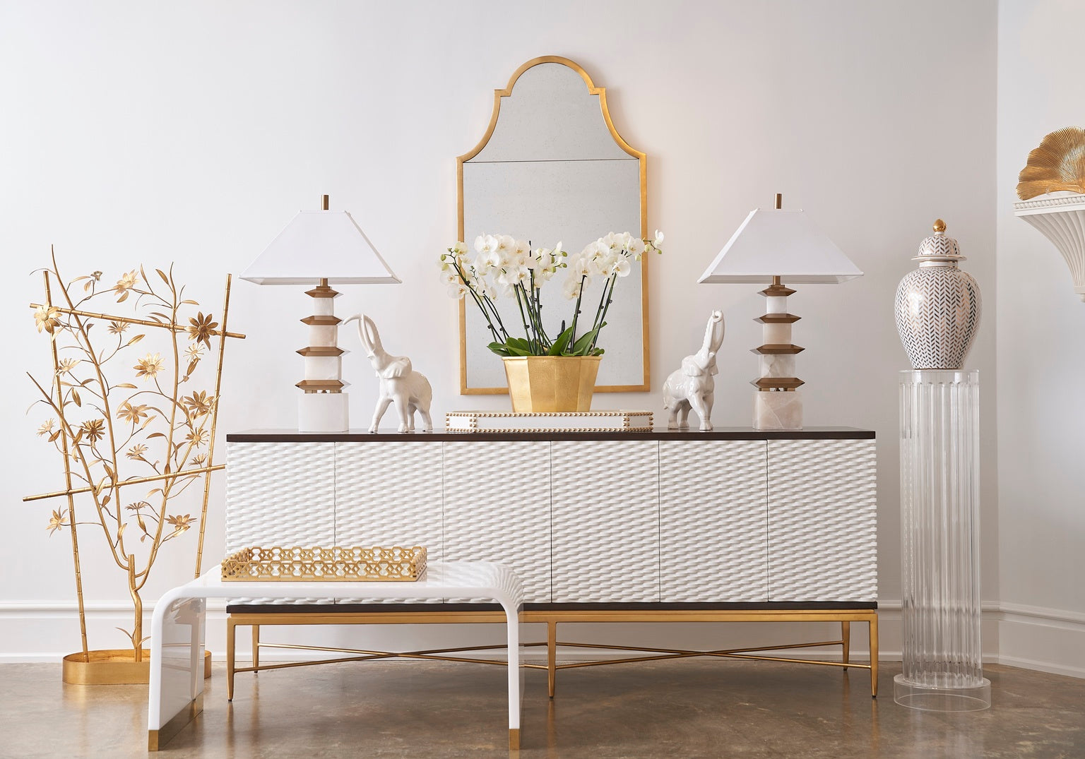 Chelsea House Chic Studded Tray White