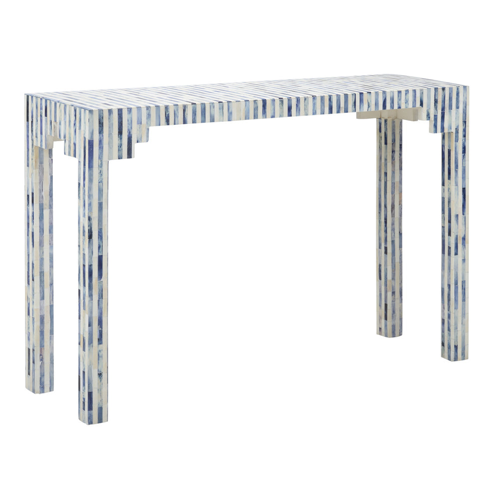 Chelsea House Bone Inlay Console Table, Blue